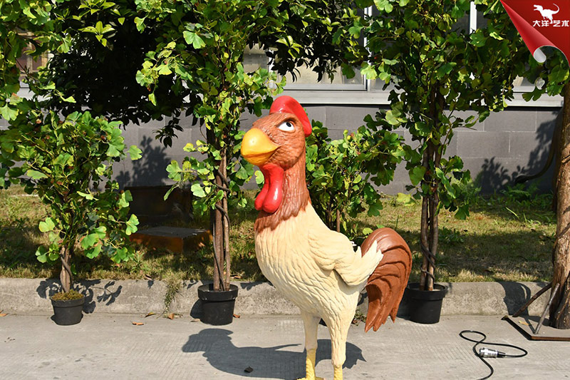 卡通動物雕塑，仿真公雞