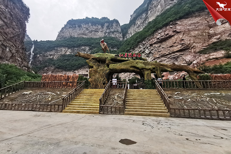 恐龍化石骨架，埋藏式恐龍化石骨架制作